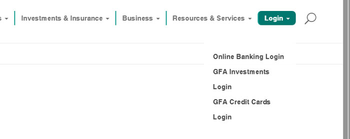 Login drop down